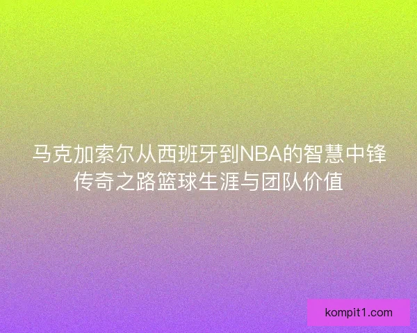 马克加索尔从西班牙到NBA的智慧中锋传奇之路篮球生涯与团队价值