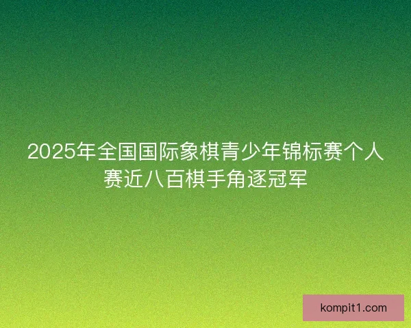 2025年全国国际象棋青少年锦标赛个人赛近八百棋手角逐冠军